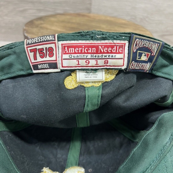 Rare Oakland A's Velvet Baseball American Needle Cooperstown Fitted Hat 7 5/8 - Picture 8 of 12